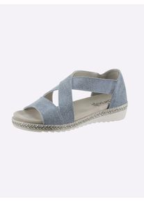 Dames Sandalette met verwisselbaar voetbed in duivenblauw ,maat 39, Witt, 100% Suède