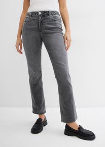 bonprix Dżinsy Straight mid waist, szary, 46