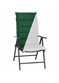 Detex Stoelkussen set van 6 Vanamo Lichtgrijs/Groen 120x45x5cm wendbaar