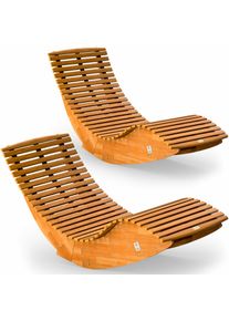 Casaria Tumbonas set de 2 madera acacia FSC ergonómicas plegables