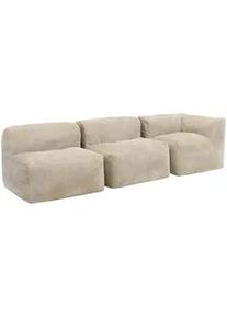 I.C.O.N. icon Sitzsack-Sofa 3-tlg. Zen: Ecksessel, 2 Sessel , Beige , Textil , 450x68x100 cm , Wohnzimmer, Hocker, Sitzsäcke, XXL Sitzsäcke