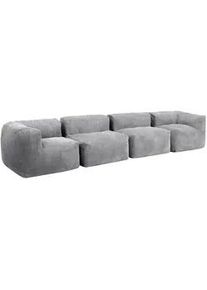I.C.O.N. icon Sitzsack-Sofa 4-tlg. Zen: 2 Ecksessel, 2 Sessel , Grau , Textil , 450x68x100 cm , Wohnzimmer, Hocker, Sitzsäcke, XXL Sitzsäcke
