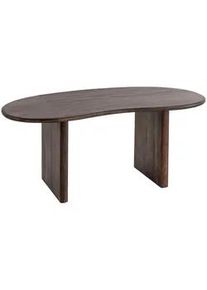 Mid.you Schreibtisch , Dunkelbraun , Holz , Akazie , massiv , organisch , Wange , 90x75x180 cm , Büromöbel, Schreibtische, Schreibtische