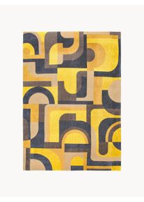 Louis De Poortere Dywan żakardowy o płaskim splocie Module Żółty S 80 x D 150 cm (Rozmiar XS)