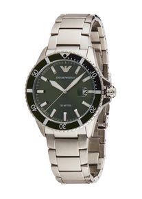 Emporio Armani Heren Analoog horloge donkergroen / zilver One Size