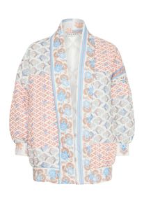 Pulz Jeans Dames Tussenjas 'PZKIMBERLY' lichtblauw / lichtgrijs / koraal / wit M-L