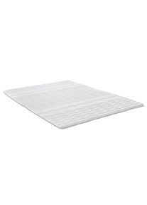 Topper de espuma de confort de 2,5 cm Sleezzz Basic 80 x 200 cm con acolchado ondulado de 7 zonas y gomas en las esquinas