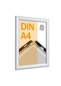 1 Cornice a scatto, alluminio, A4, autoadesivo argento | Ad angolo squadrato