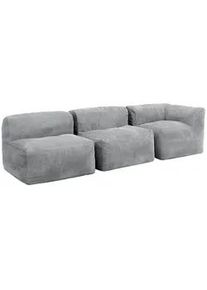 I.C.O.N. icon Sitzsack-Sofa 3-tlg. Zen: Ecksessel, 2 Sessel , Grau , Textil , 550x68x100 cm , Wohnzimmer, Hocker, Sitzsäcke, XXL Sitzsäcke