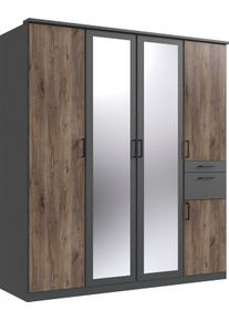 wimex Drehtürenschrank »Hennef«, Mit Accessoirefach grau, Größe B/H/T: 180 cm x 198 cm x 58 cm B/H/T: 180 cm x 198 cm x 58 cm , Accessoire-Fach in...