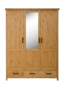 Home Affaire Drehtürenschrank »Adriana«, Aus Massivholz beige, Größe B/H/T: 151 cm x 202 cm x 58 cm B/H/T: 151 cm x 202 cm x 58 cm , Home Affaire –...