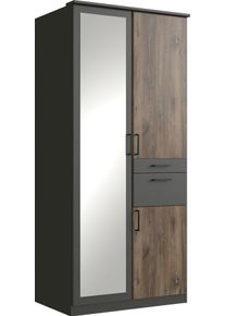 wimex Drehtürenschrank »Hennef«, Mit Accessoirefach grau, Größe B/H/T: 90 cm x 198 cm x 58 cm B/H/T: 90 cm x 198 cm x 58 cm , Accessoire-Fach in...