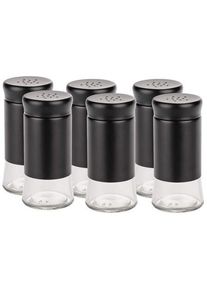 Wenko Gewürzmühle »Bogga«, (6er-Set), Je 0,14 L, Für Gewürze Aller Art schwarz , Glasdose kombiniert mit rostfreiem Edelstahl