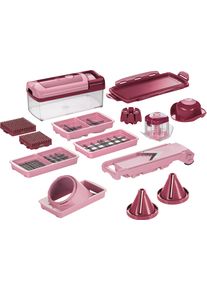 Genius Zerkleinerer »Nicer Dicer Fusion Smart«, 16-Tlg. Incl. Julietti Smart Spiralschneider, 1250 Ml Auffangbehälter rot , Kompaktes Schneidgerät...