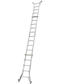 Krause Teleskopleiter »Stabilo« silberfarben, Größe B/H: 67 cm x 160 cm , Patentiertes ClickMatic-System für komfortable Höhenverstellung