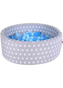KNORRTOYS® Bällebad »Soft, Grey White Dots«, Mit 300 Bällen Soft Blue/Blue/Transparent; Made In Europe grau, Bällebad aus kuschelweichem...