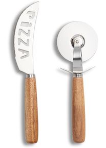 zeller Present Pizzaschneider, (Set, 2 Tlg., Inkl. Geschenkbox), Für Pizzaliebhaber beige , Pizza-Set von zeller PRESENT