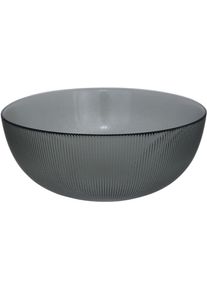 Fink Schale »Sonja«, 1 Tlg., Aus Glas, Gestreiftes Design grau, Größe Ø 27,00 cm Ø 27,00 cm , Moderne Glasschale