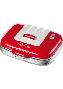 Ariete Waffeleisen »1973rParty Time«, 700 W rot, Bereitet im Handumdrehen 2 köstliche belgische Waffeln zu