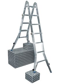 Krause Teleskopleiter »Stabilo« silberfarben, Größe B/H: 67 cm x 135 cm , Patentiertes ClickMatic-System für komfortable Höhenverstellung