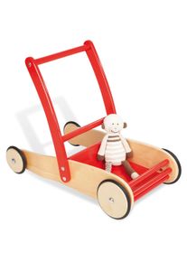 Pinolino® Lauflernwagen »Uli, Natur/«, Aus Holz rot, Stabiler Lauflernwagen