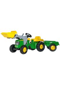 Rolly Toys Trettraktor »John Deere«, Mit Trailer Und Lader grün, Mit Schaufellader und Anhänger