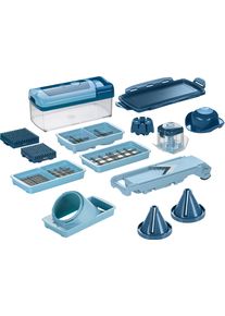 Genius Zerkleinerer »Nicer Dicer Fusion Smart«, 16-Tlg. Incl. Julietti Smart Spiralschneider, 1250 Ml Auffangbehälter blau , Kompaktes...
