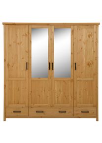 Home Affaire Drehtürenschrank »Adriana«, Aus Massivholz beige, Größe B/H/T: 197 cm x 202 cm x 58 cm B/H/T: 197 cm x 202 cm x 58 cm , Home Affaire –...