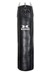 HAMMER Boxsack »Premium Professional« schwarz, Größe B/H: 35 cm x 100 cm, Qualitäts-Rindsleder
