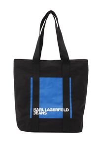 KARL LAGERFELD JEANS, Damer, Shopper 'Box Logo Canvas', Blå / Sort / Hvid, Størrelse One Size