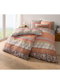 w&auml;schepur unisex Bedtextiel in terra-grau-bedruckt ,maat 40x80/135x200 cm, Witt, 100% Katoen