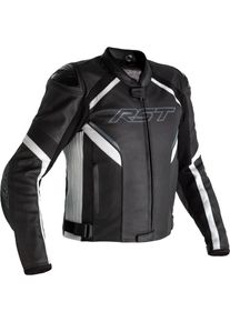RST Sabre Airbag, veste en cuir , couleur: Noir/Blanc , taille: XS