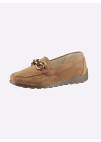 Waldläufer Dames instapper in camel ,maat 6,5, Witt, 100% Suède