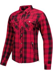 Rusty Stitches Liss V2, camicia/giacca tessile donna , colore: Rosso/Nero , dimensione: 46