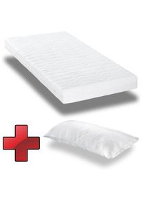 Colchón de espuma fría CloudComfort Premium 90 x 200 cm, altura 15 cm, nivel de firmeza H2/H3 + almohada viscoelástica CloudComfort 40 x 80 cm