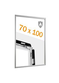 5 Unités - Cadre clic-clac ignifuge 70 x 100 cm film de protection PET | argent, aluminium