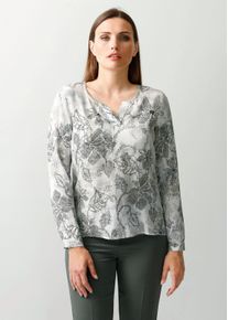 Bluse mit kleinem V-Ausschnitt in offwhite - Alba Moda