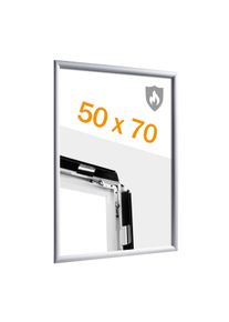 1 szt. - Ognioodporna ramka zatrzaskowa 50 x 70 bez przeźroczystej szybki przedniej | srebro, aluminium