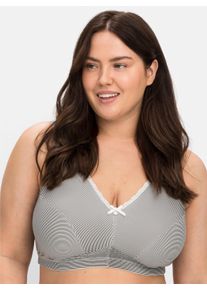 sheego Dames Beha zonder beugel in set van 2 in antraciet + wit ,maat 100D, Witt, 95% Katoen, 5% Elastan