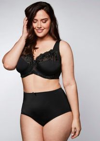 sheego Dames Beugelbeha met licht transparant kant in zwart ,maat 100B, Witt, 50% Polyamide, 40% Polyester, 10% Elastan