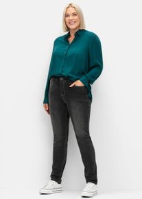 sheego Damen Klassische Bluse aus Twillqualität in petrol ,Größe 56, Witt, 100% Viskose
