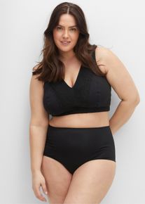 sheego Dames Beha zonder beugel in zwart ,maat 100D, Witt, 95% Katoen, 5% Elastan. Kant: 88% Polyamide, 12% Elastan