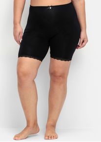 sheego Dames Corrigerende pants met hoge taille in zwart ,maat 50, Witt, 95% Modal, 5% Elastan