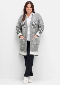 sheego by Joe Browns Dames Lang vest in model zonder sluiting in grijs ,maat 40/42, Witt, 97% Polyester, 3% Elastan