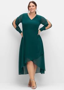 sheego Dames Avondjurk met siersteentjes in donkergroen ,maat 40, Witt, 100% Polyester