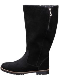 sheego Damen Weitschaftstiefel aus Leder, mit Zierrei&szlig;verschluss in schwarz ,Gr&ouml;&szlig;e 43, Witt, 100% Leder