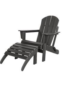 Aspero Heren Zitmeubels 'Adirondack' antraciet One Size