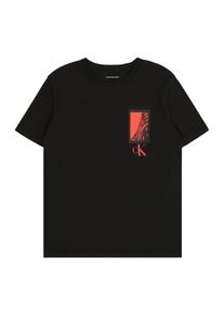 Calvin Klein Jeans Shirt 'SEASONAL' oranjerood / zwart 116