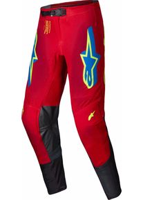 Alpinestars Supertech Maker, pantaloni in tessuto , colore: Rosso/Giallo Fluo/Blu , dimensione: 36