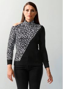 Pullover mit Cut-Out Detail in schwarz - Alba Moda